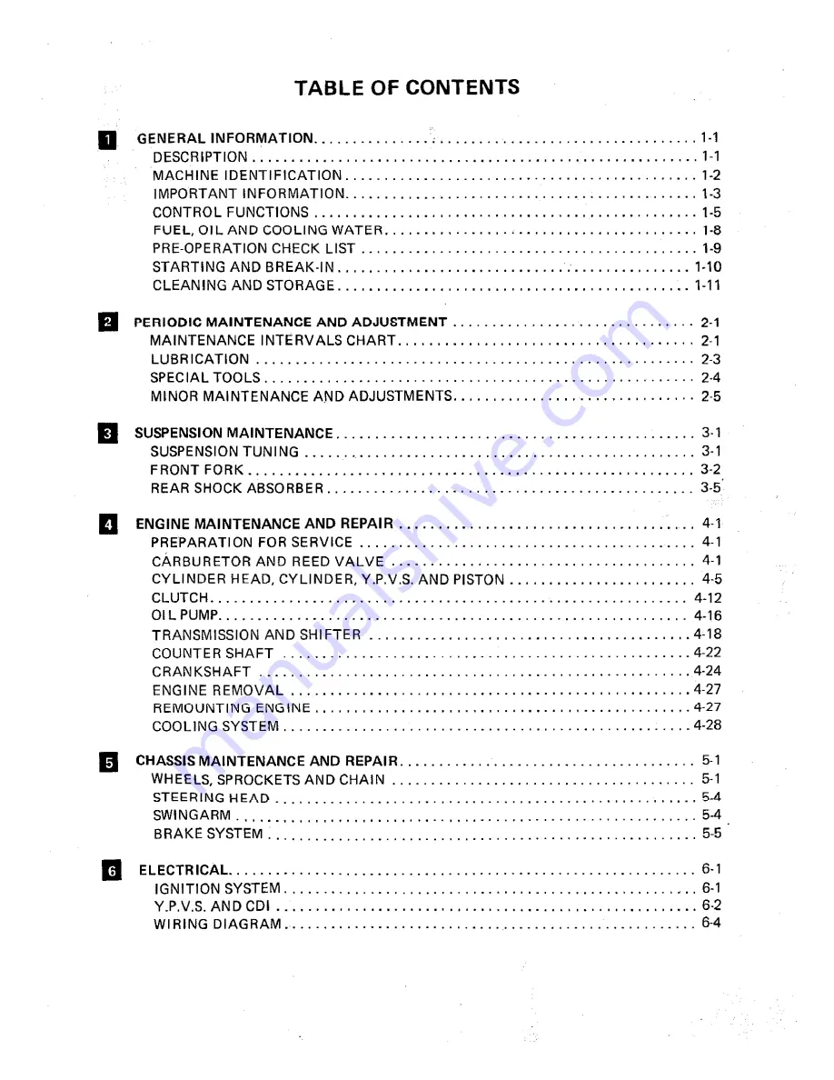 Yamaha TZ250W Service Manual Download Page 8