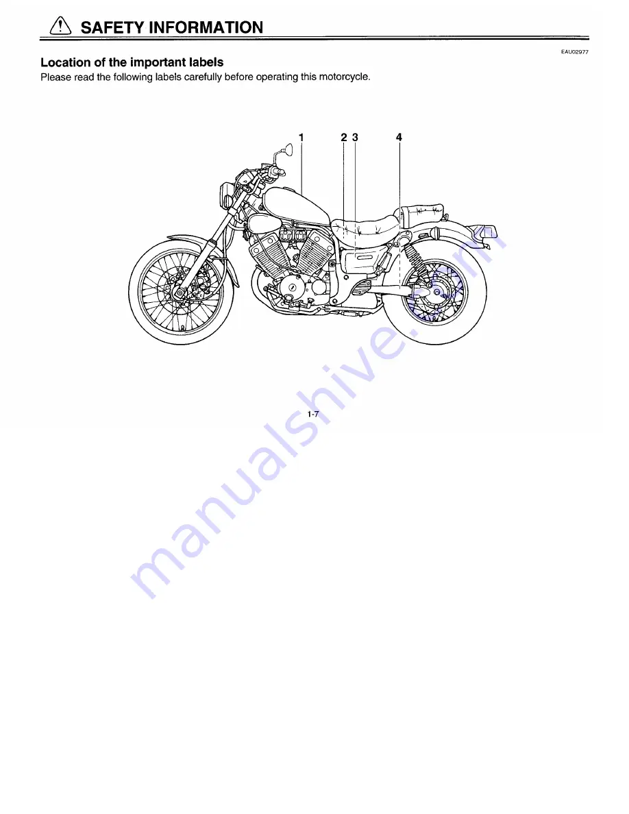 Yamaha Virago XV535M Owner'S Manual Download Page 16