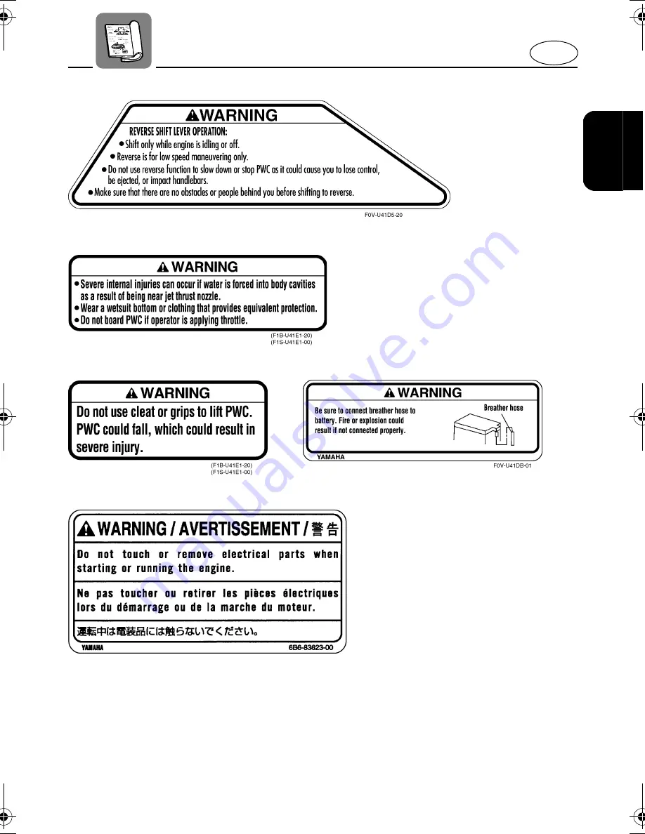 Yamaha VX110 Deluxe WaveRunner 2006 Owner'S/Operator'S Manual Download Page 13