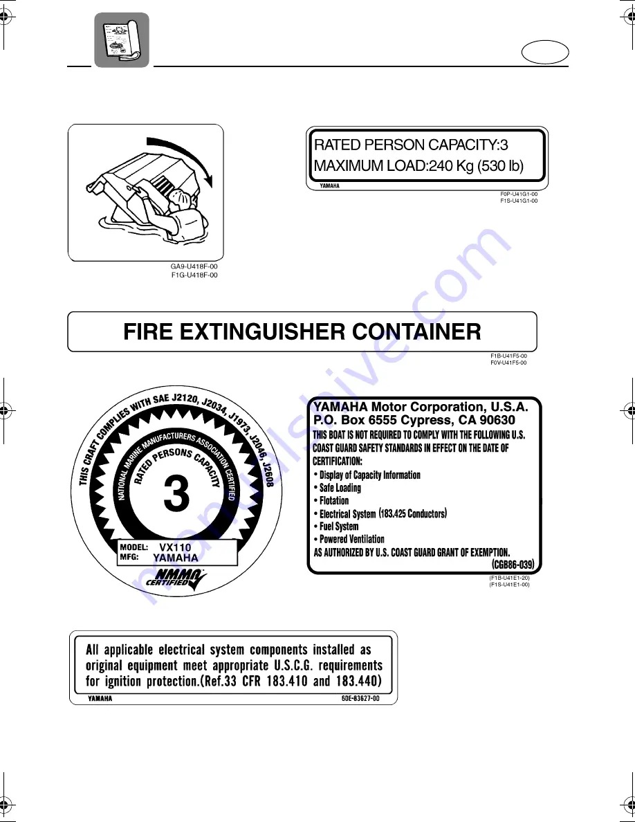 Yamaha VX110 Deluxe WaveRunner 2006 Owner'S/Operator'S Manual Download Page 14