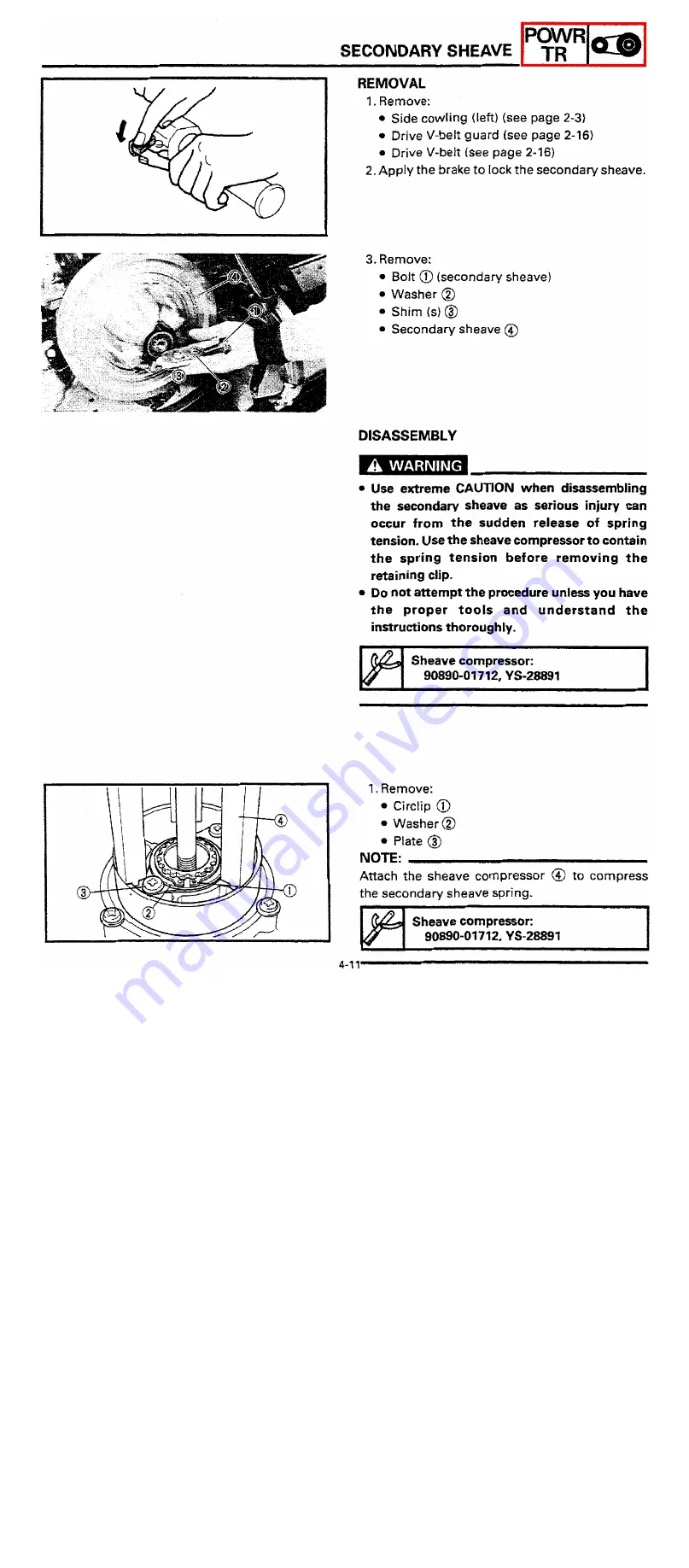 Yamaha VX750S Service Manual Download Page 87