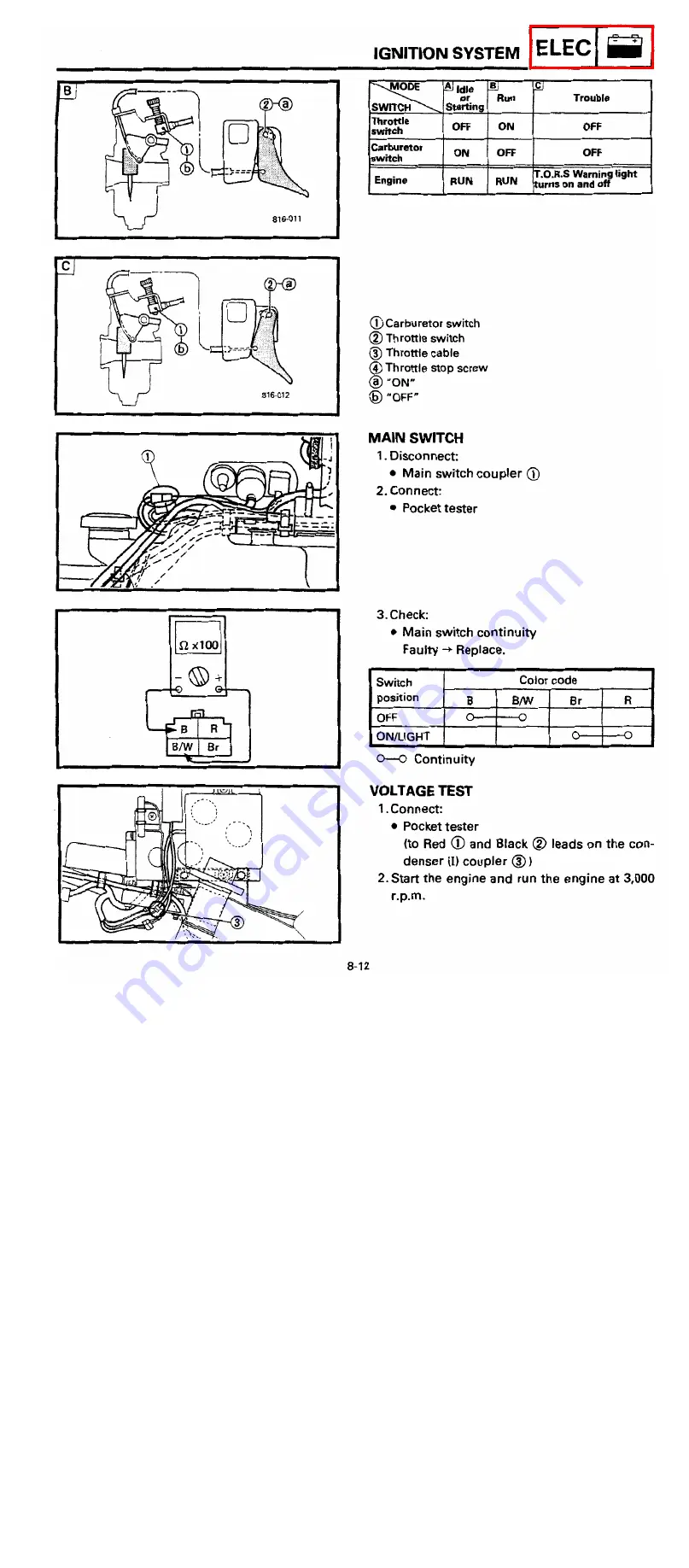 Yamaha VX750S Service Manual Download Page 182