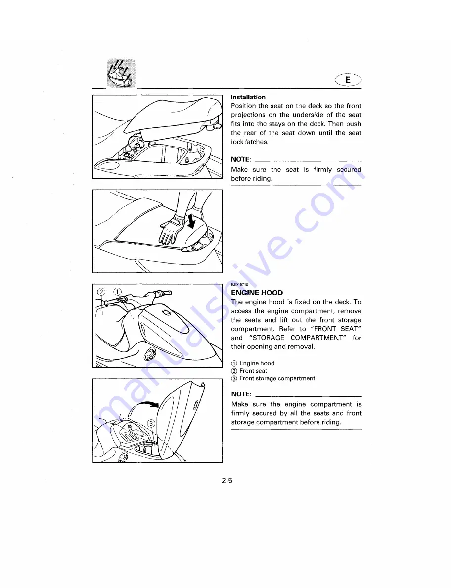 Yamaha WaveRunner GP1200W Owner'S Manual Download Page 29