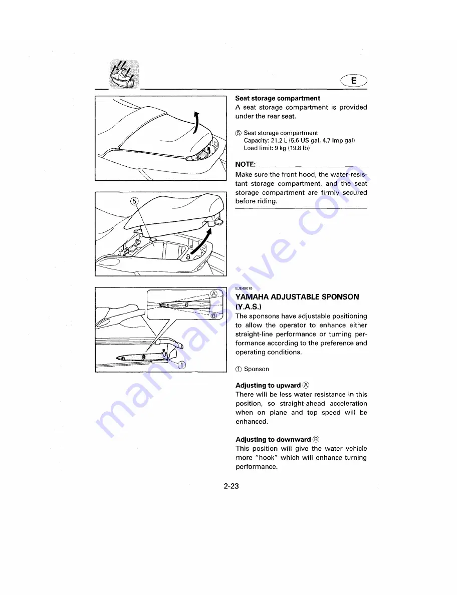 Yamaha WaveRunner GP1200W Скачать руководство пользователя страница 47