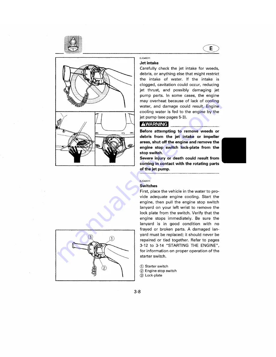 Yamaha WaveRunner GP1200W Owner'S Manual Download Page 56