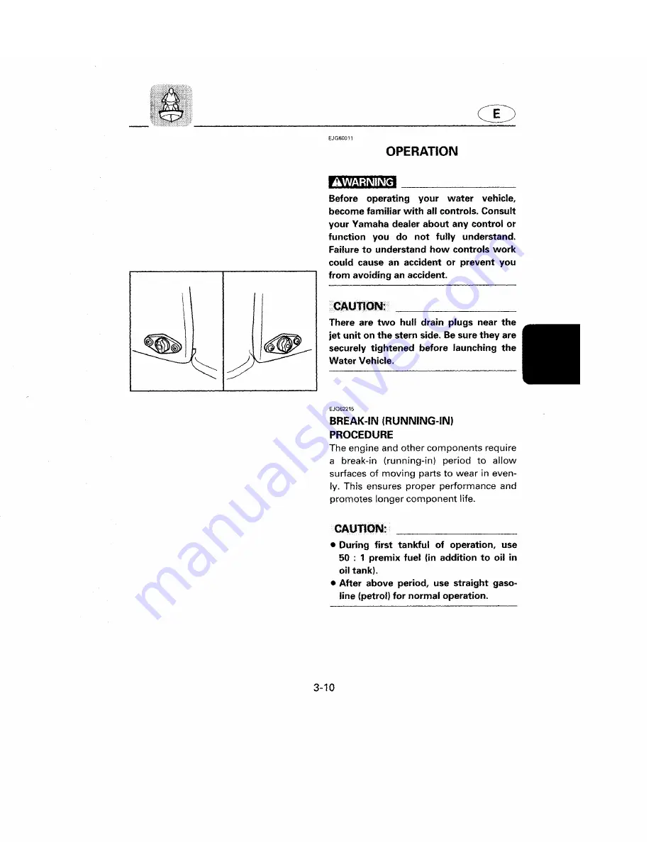 Yamaha WaveRunner GP1200W Owner'S Manual Download Page 58