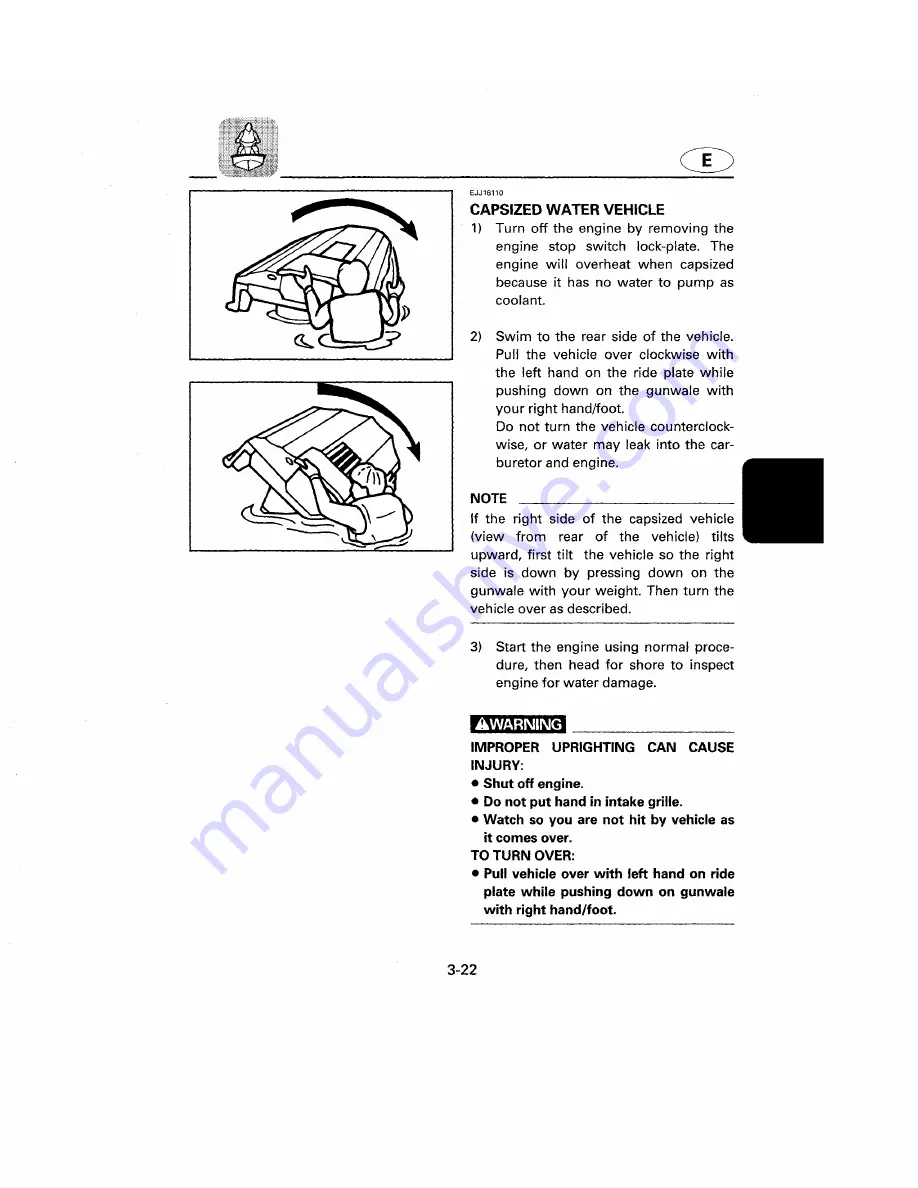 Yamaha WaveRunner GP1200W Owner'S Manual Download Page 70