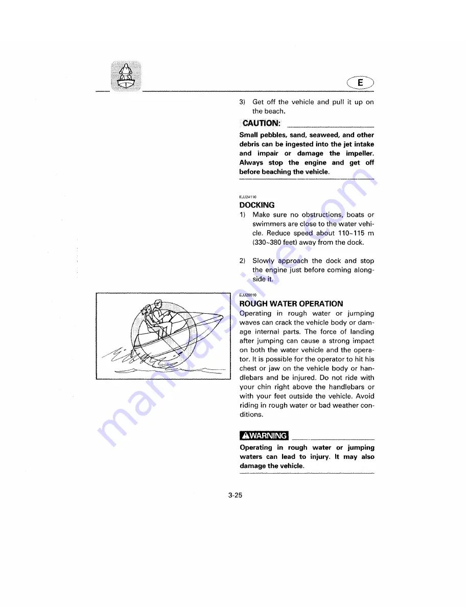 Yamaha WaveRunner GP1200W Owner'S Manual Download Page 73