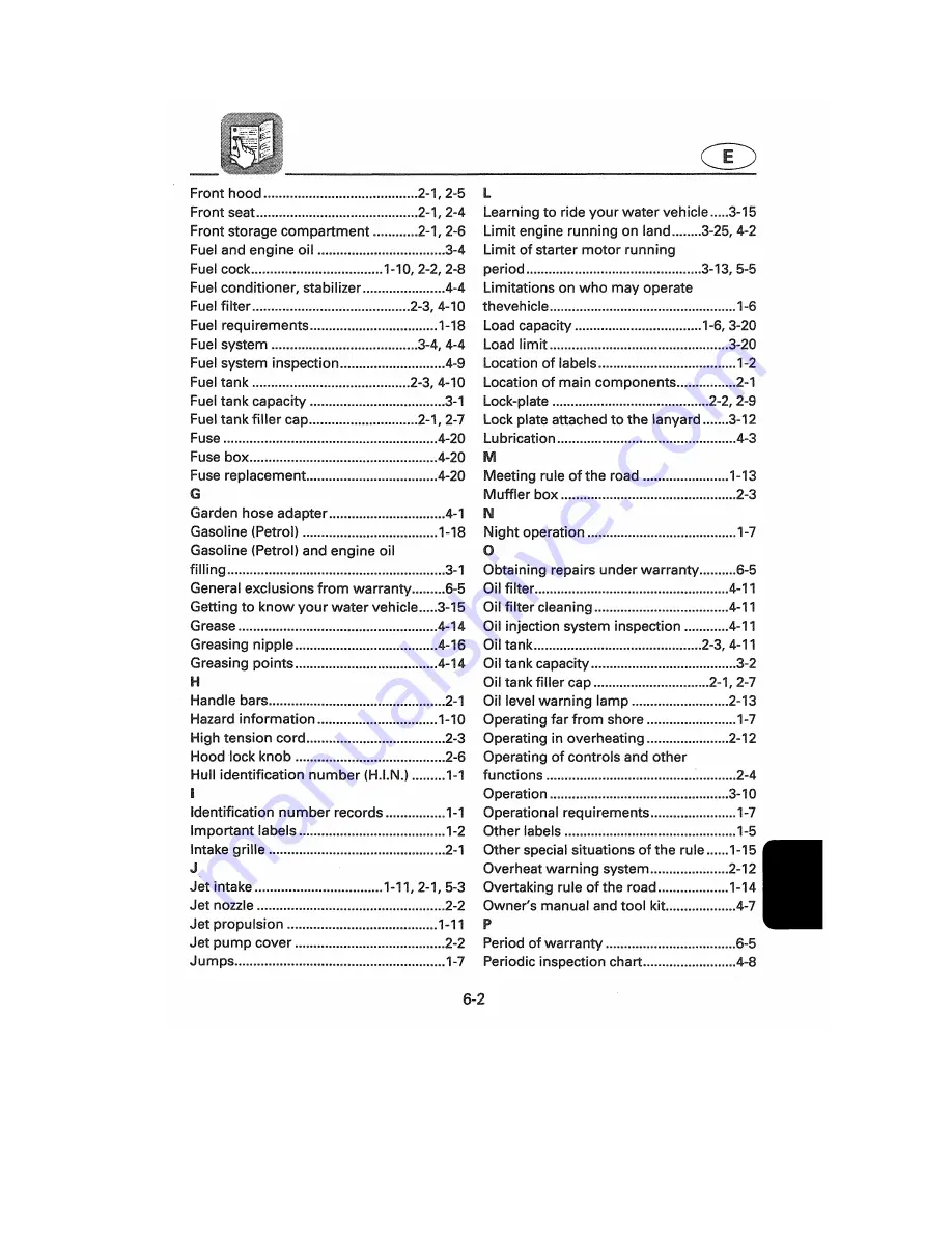 Yamaha WaveVenture WVT700BW Owner'S/Operator'S Manual Download Page 98