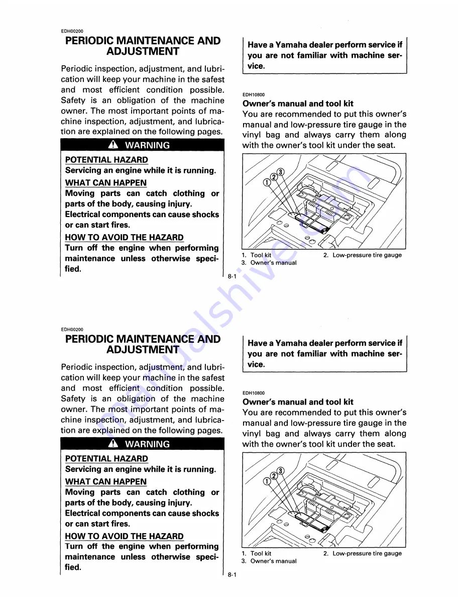 Yamaha Wolverine YFM350FXK Owner'S Manual Download Page 105