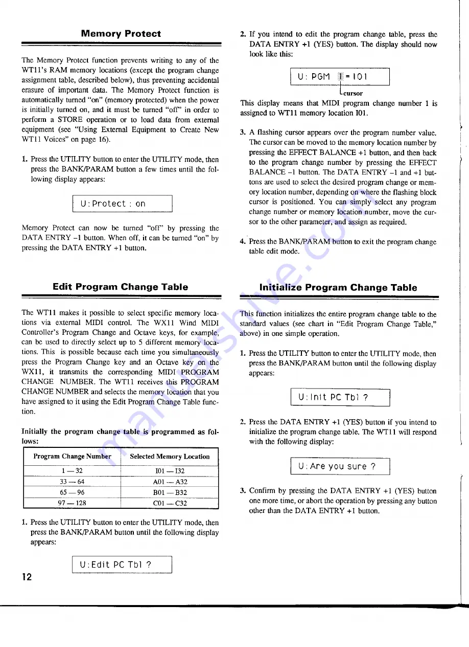 Yamaha WT-11 Operation Manual Download Page 14