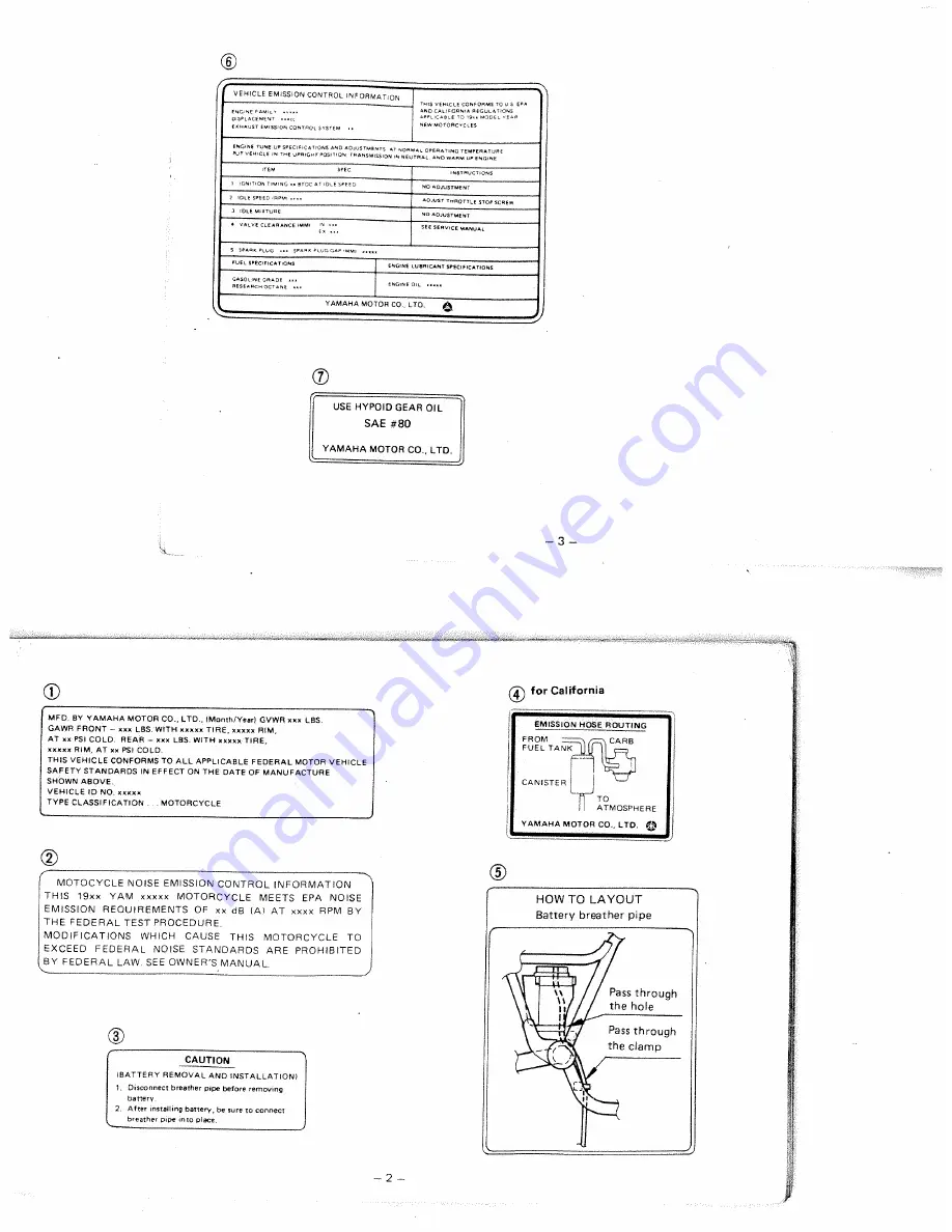 Yamaha XJ700N Owner'S Manual Download Page 6