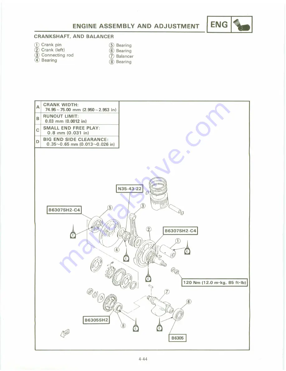 Yamaha XT 600 A Service Manual Download Page 150