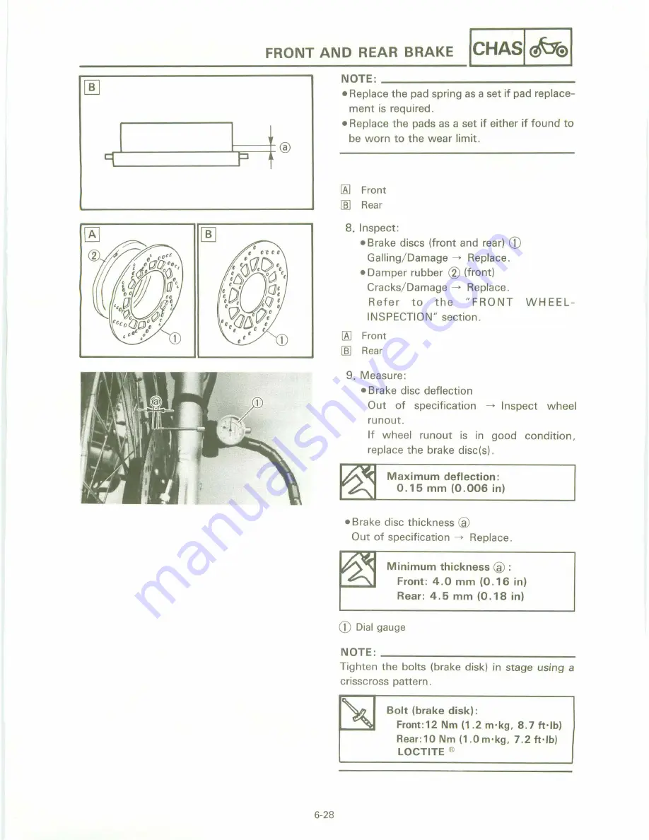 Yamaha XT 600 A Service Manual Download Page 229