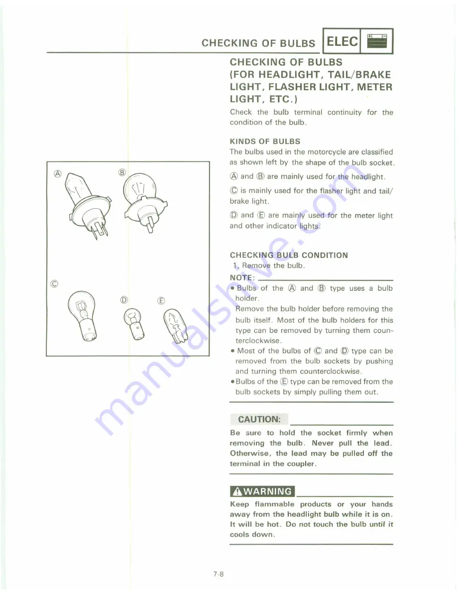 Yamaha XT 600 A Service Manual Download Page 286