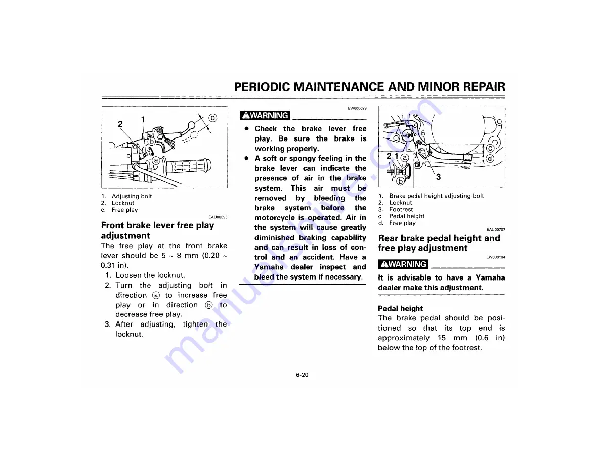 Yamaha XT350M Owner'S Manual Download Page 62