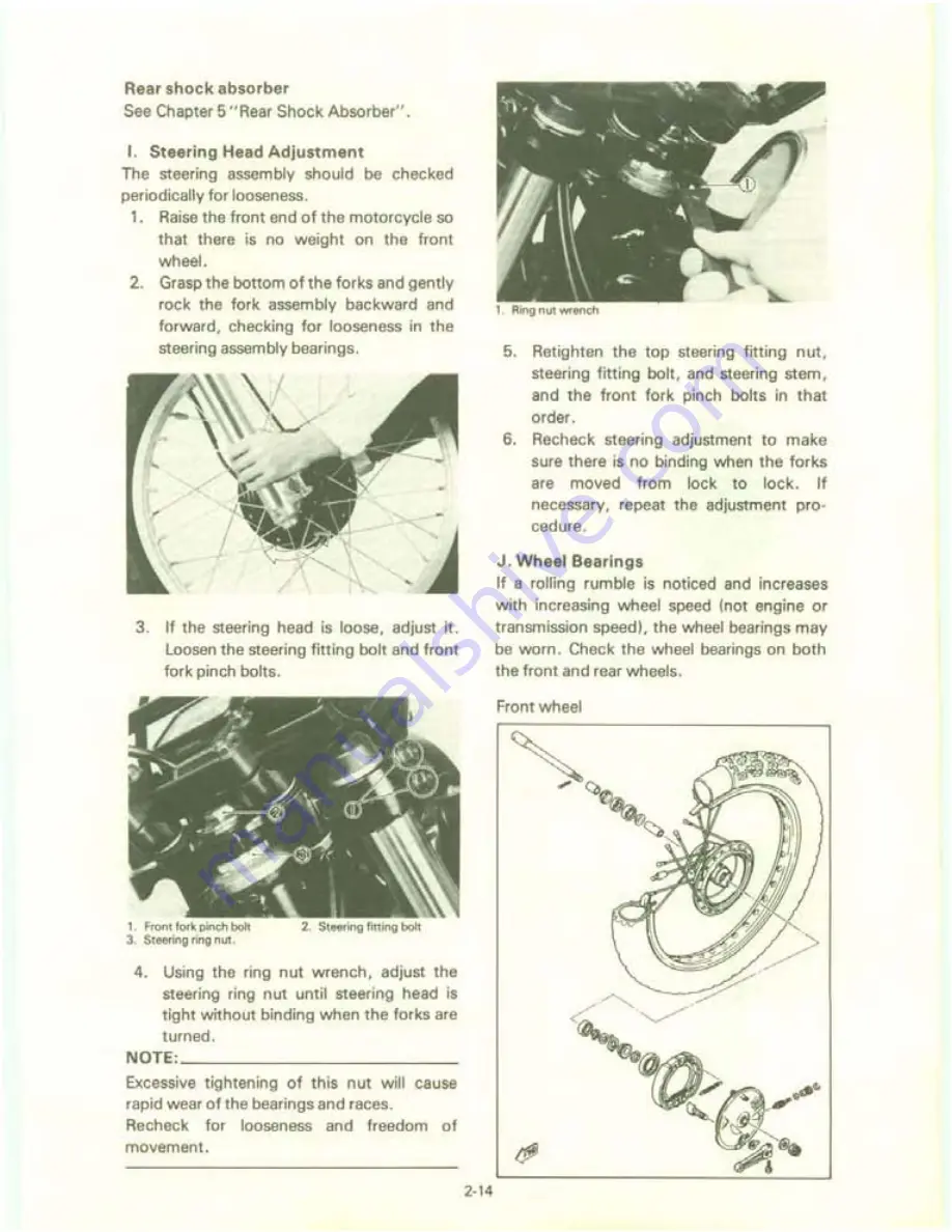 Yamaha XT550J Service Manual Download Page 32