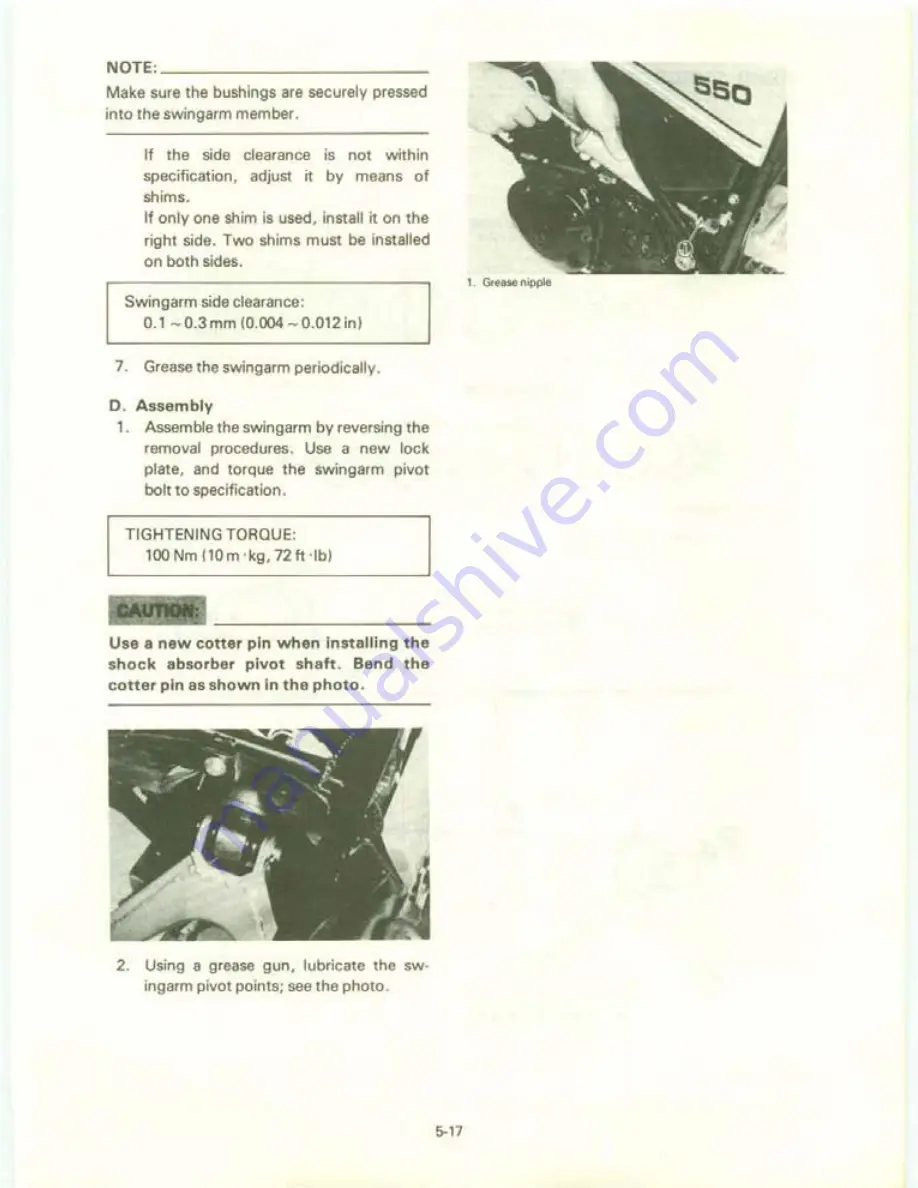 Yamaha XT550J Service Manual Download Page 111