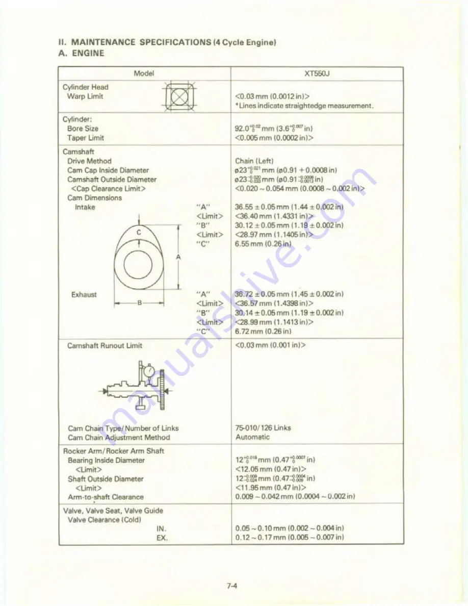 Yamaha XT550J Service Manual Download Page 137