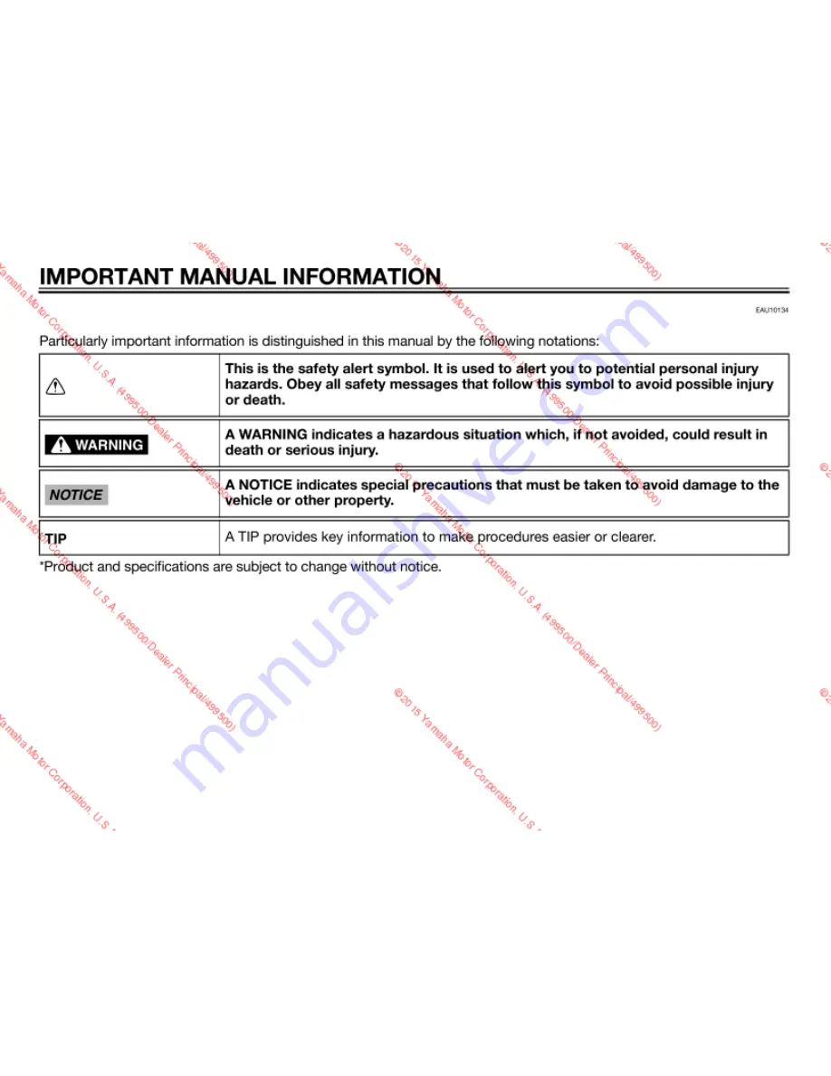 Yamaha XVS13AF Owner'S Manual Download Page 4