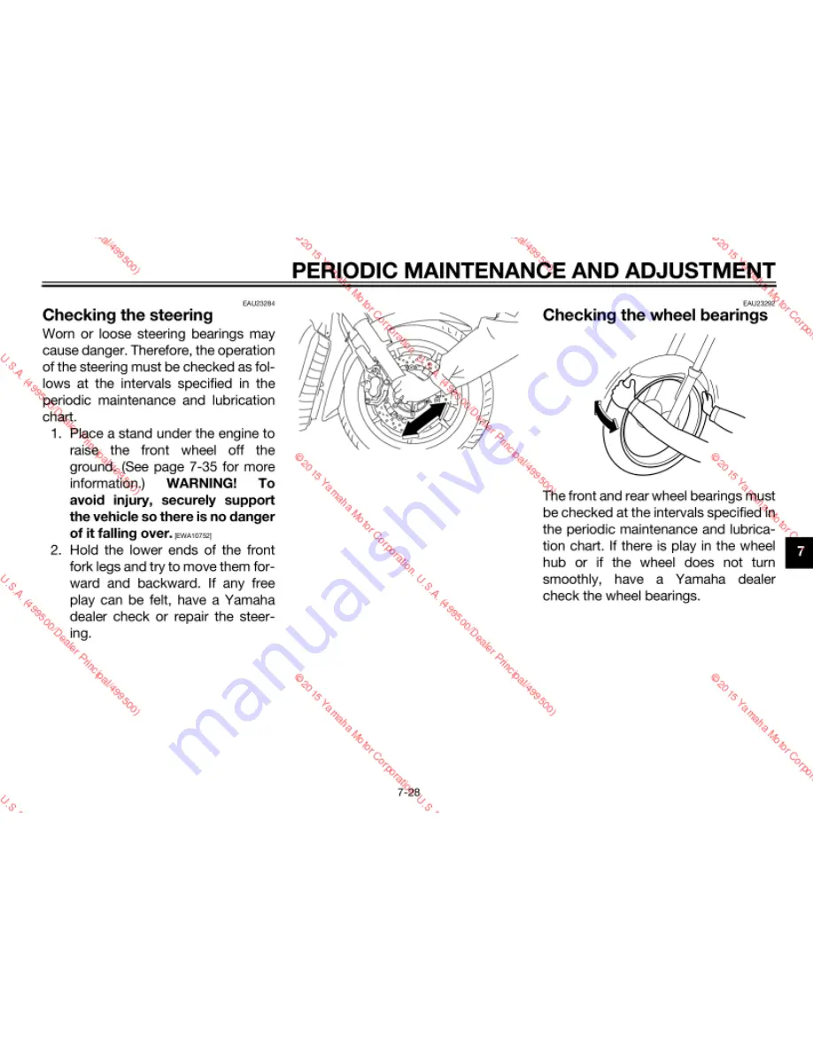 Yamaha XVS13AF Owner'S Manual Download Page 69