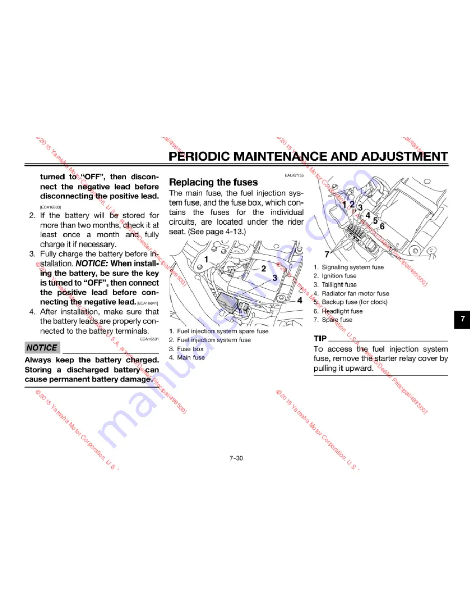 Yamaha XVS13AF Owner'S Manual Download Page 71