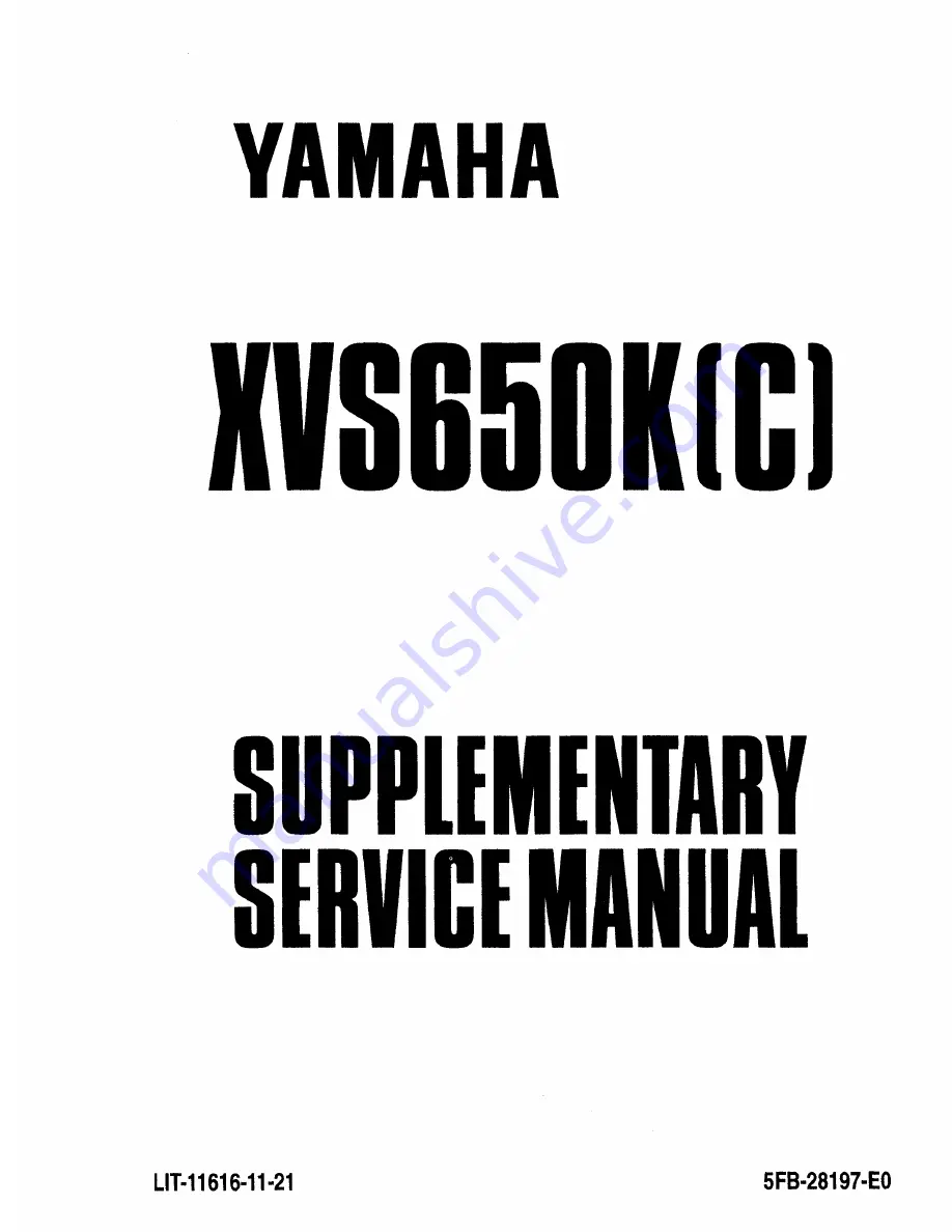 Yamaha XVS650 1997 Service Manual Download Page 328