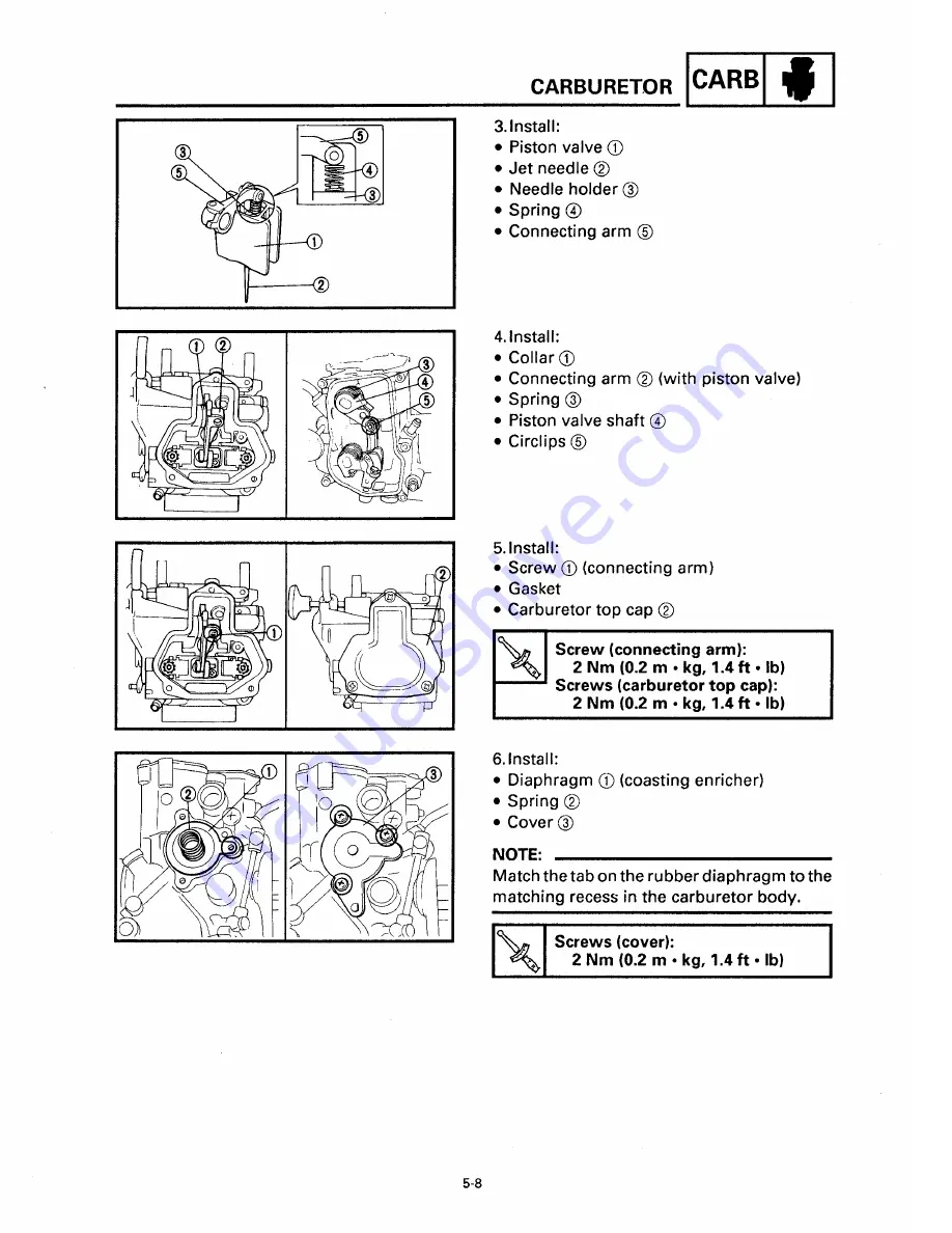 Yamaha YFM400FW Service Manual Download Page 244