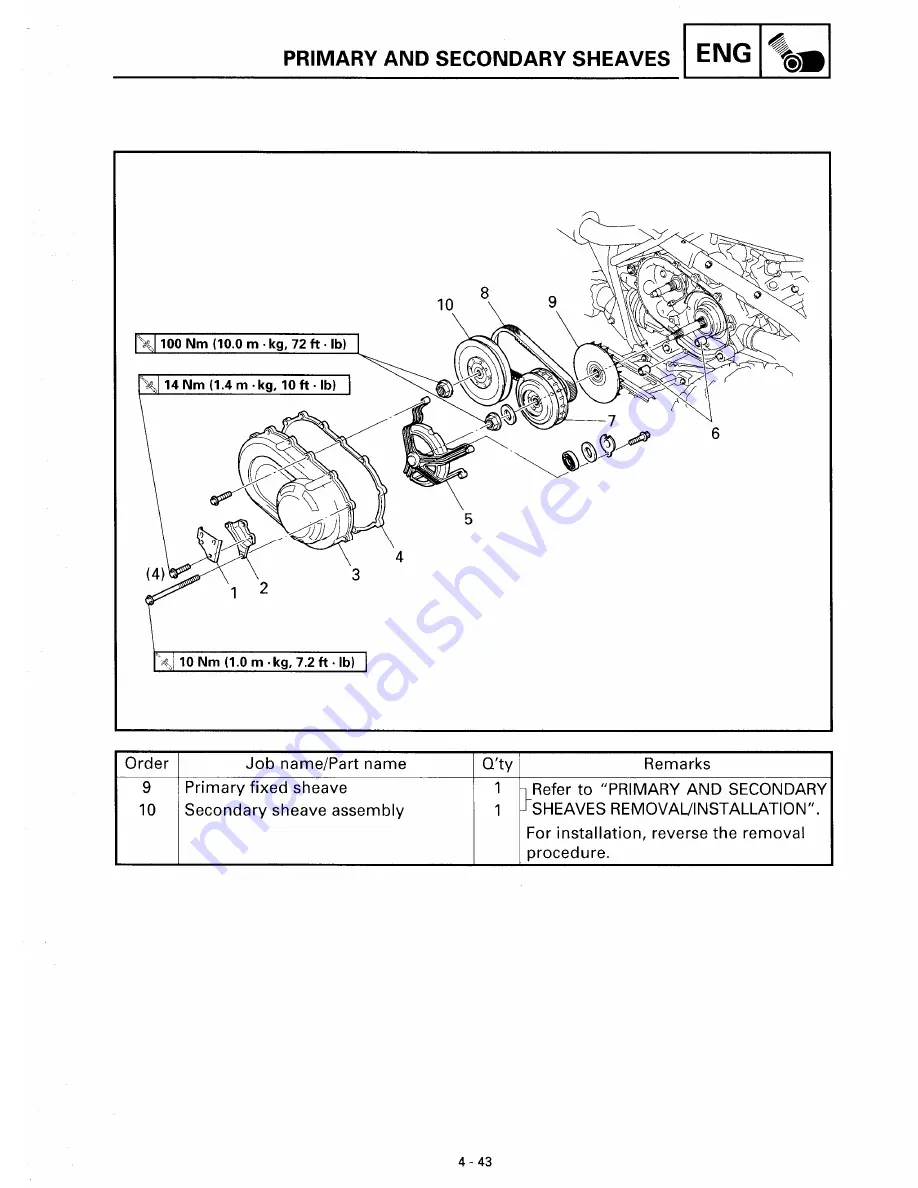 Yamaha YFM400FWAM Service Manual Download Page 164