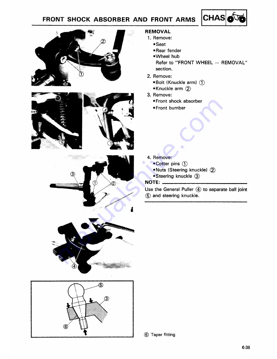 Yamaha YFZ350J Service Manual Download Page 221