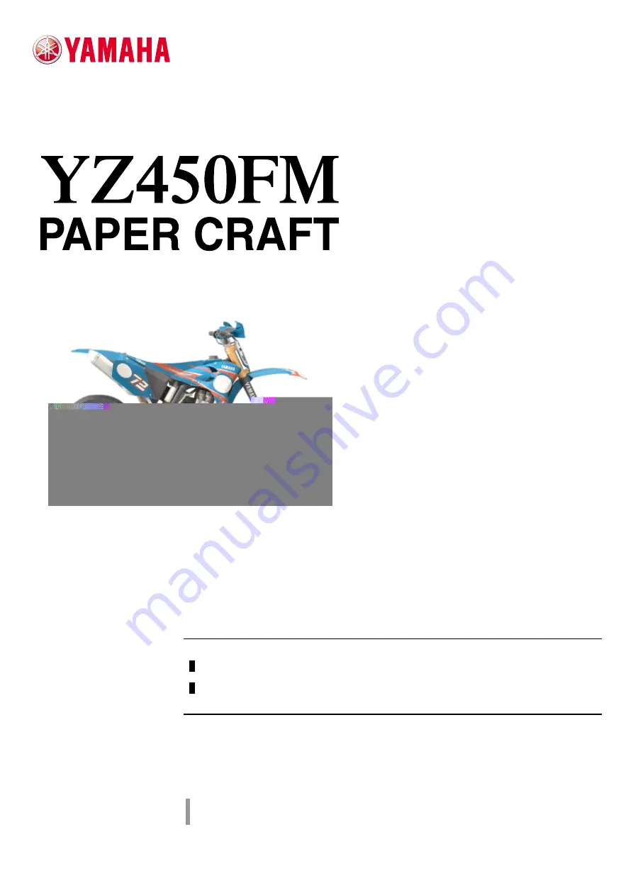 Yamaha YZ450FM Assembly Instructions Manual Download Page 1