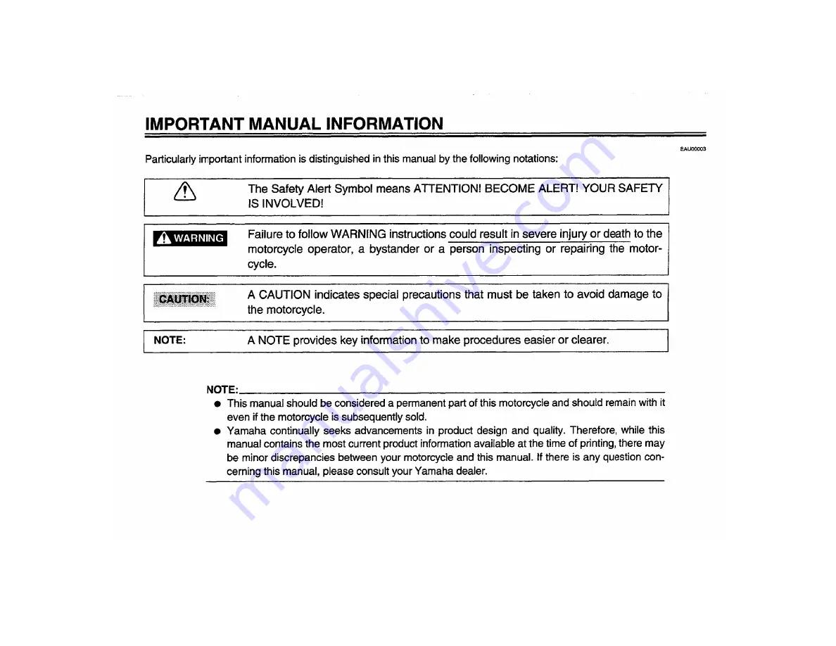 Yamaha YZF-R6L Owner'S Manual Download Page 6