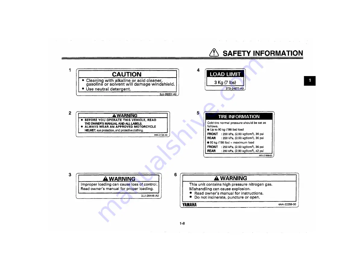 Yamaha YZF-R6L Owner'S Manual Download Page 17