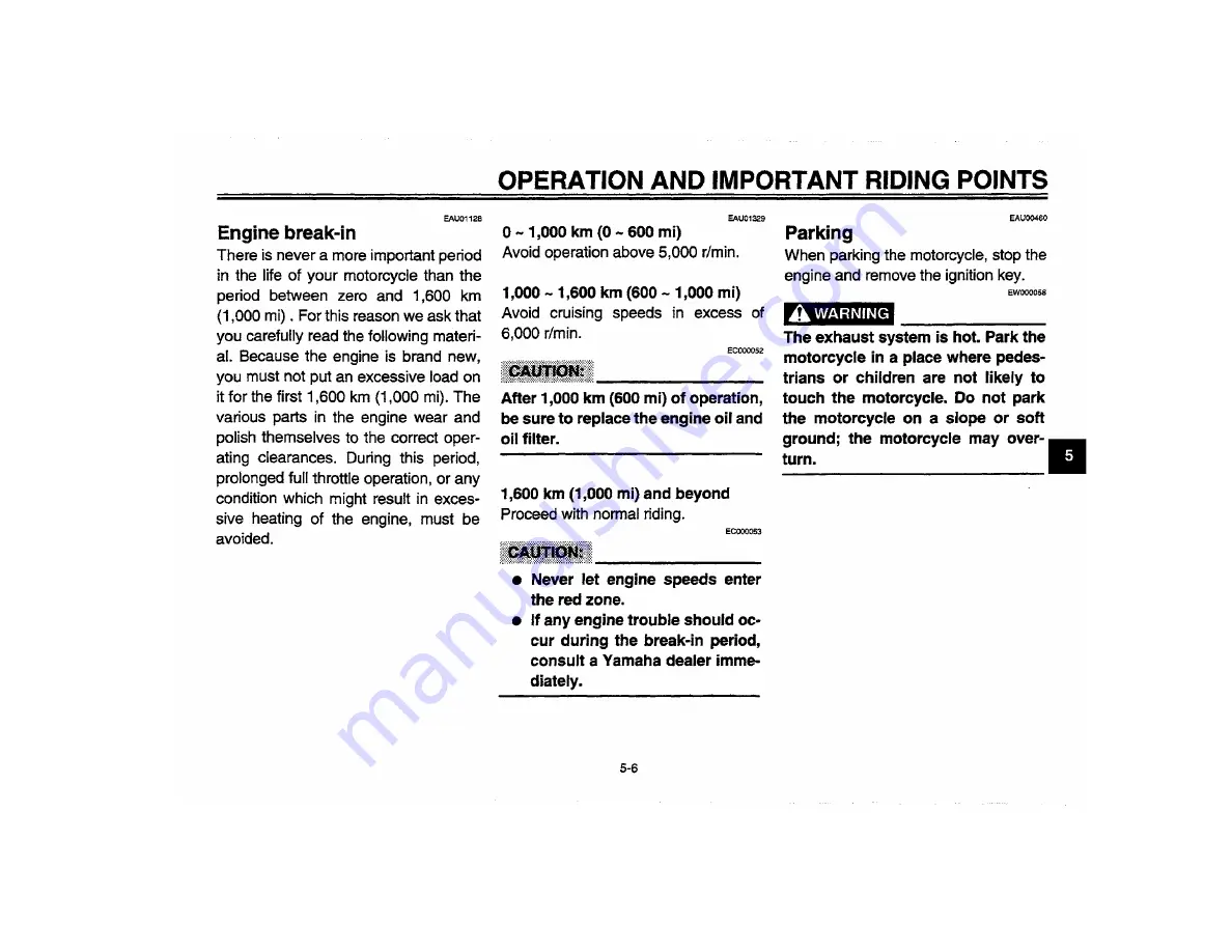 Yamaha YZF-R6L Owner'S Manual Download Page 55