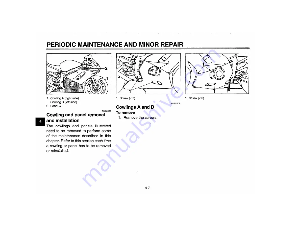 Yamaha YZF-R6L Owner'S Manual Download Page 63