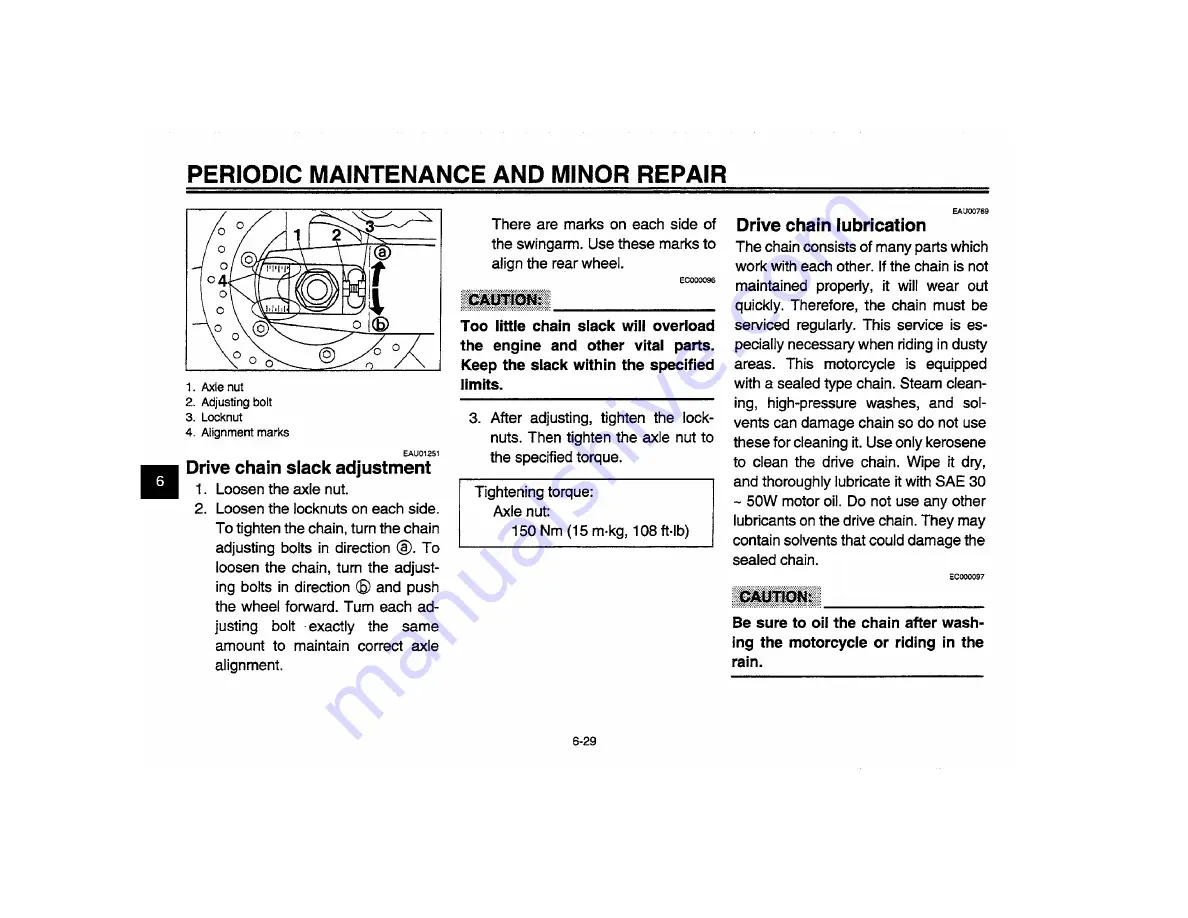 Yamaha YZF-R6L Owner'S Manual Download Page 85