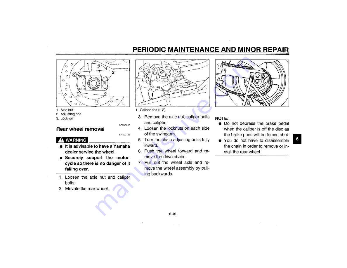 Yamaha YZF-R6M Owner'S Manual Download Page 98