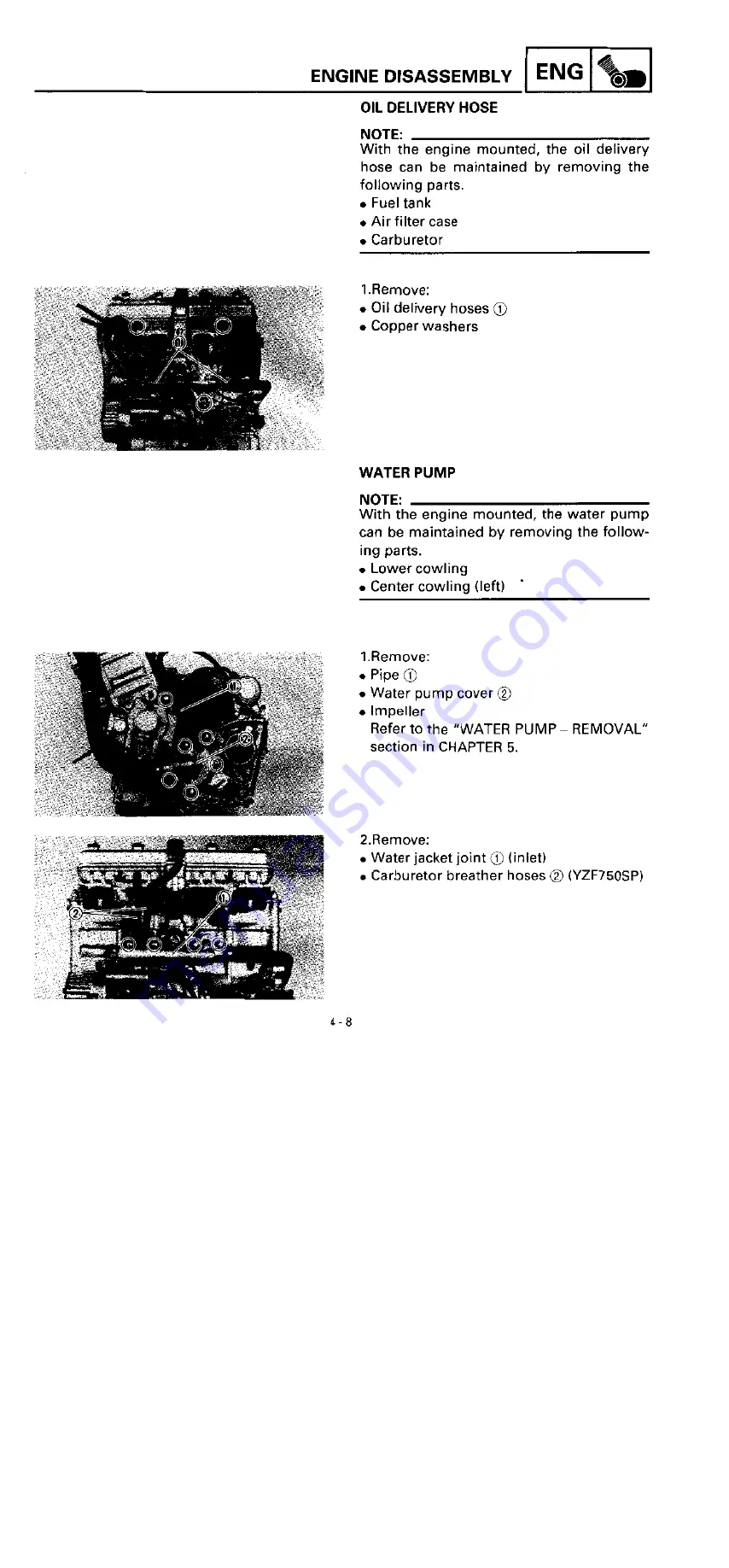 Yamaha YZF750R Service Manual Download Page 159