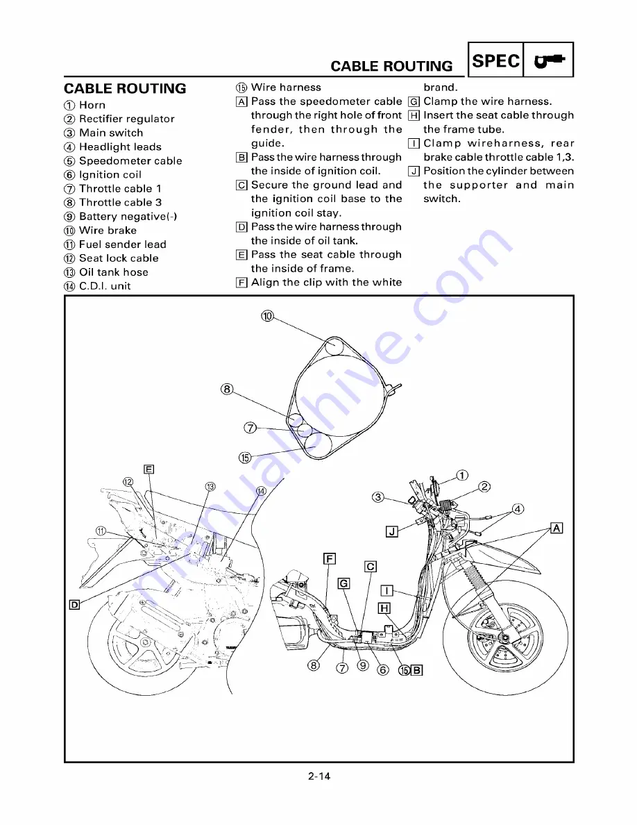 Yamaha ZUMA YW50T Service Manual Download Page 36