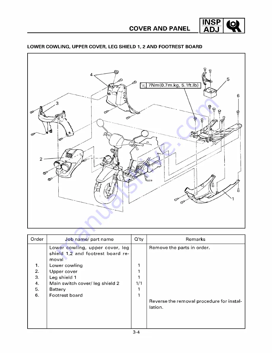 Yamaha ZUMA YW50T Service Manual Download Page 44