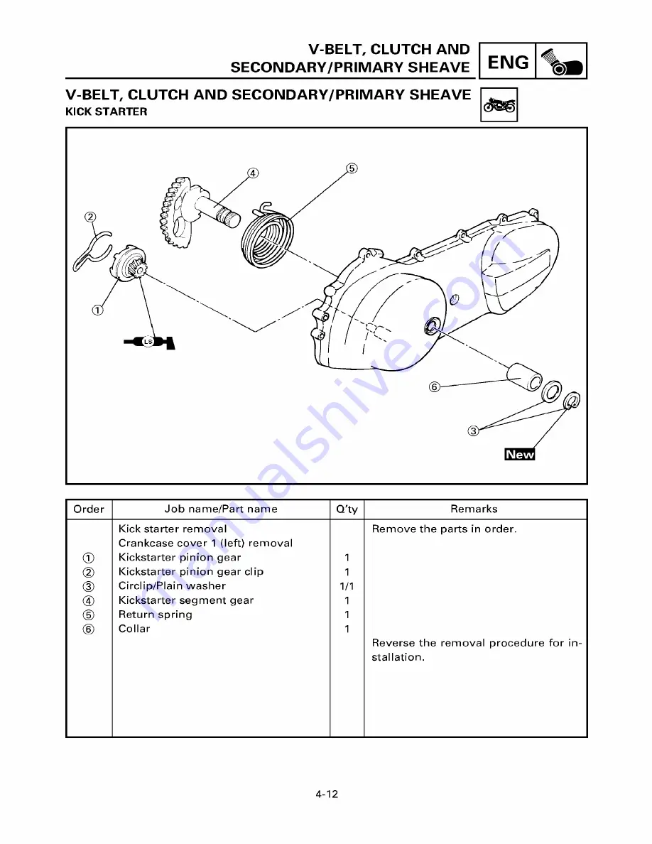 Yamaha ZUMA YW50T Service Manual Download Page 84