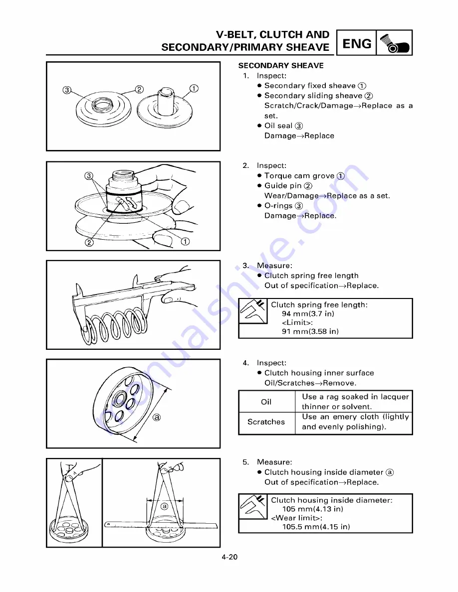 Yamaha ZUMA YW50T Service Manual Download Page 92