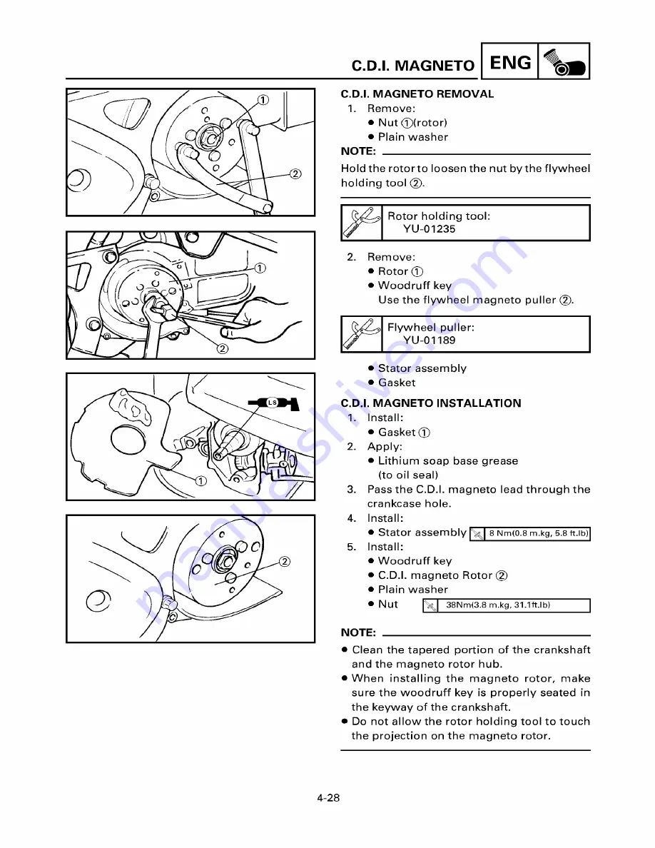 Yamaha ZUMA YW50T Service Manual Download Page 100