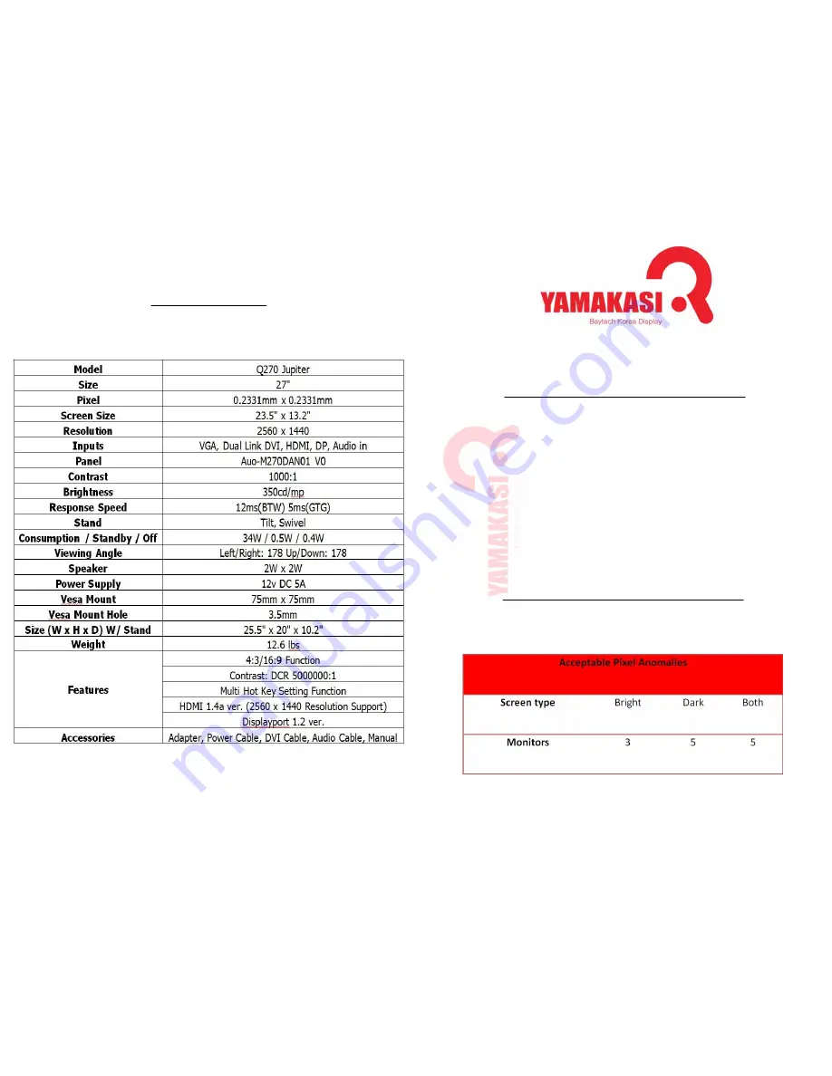 yamakasi Q270 Jupiter User Manual Download Page 2