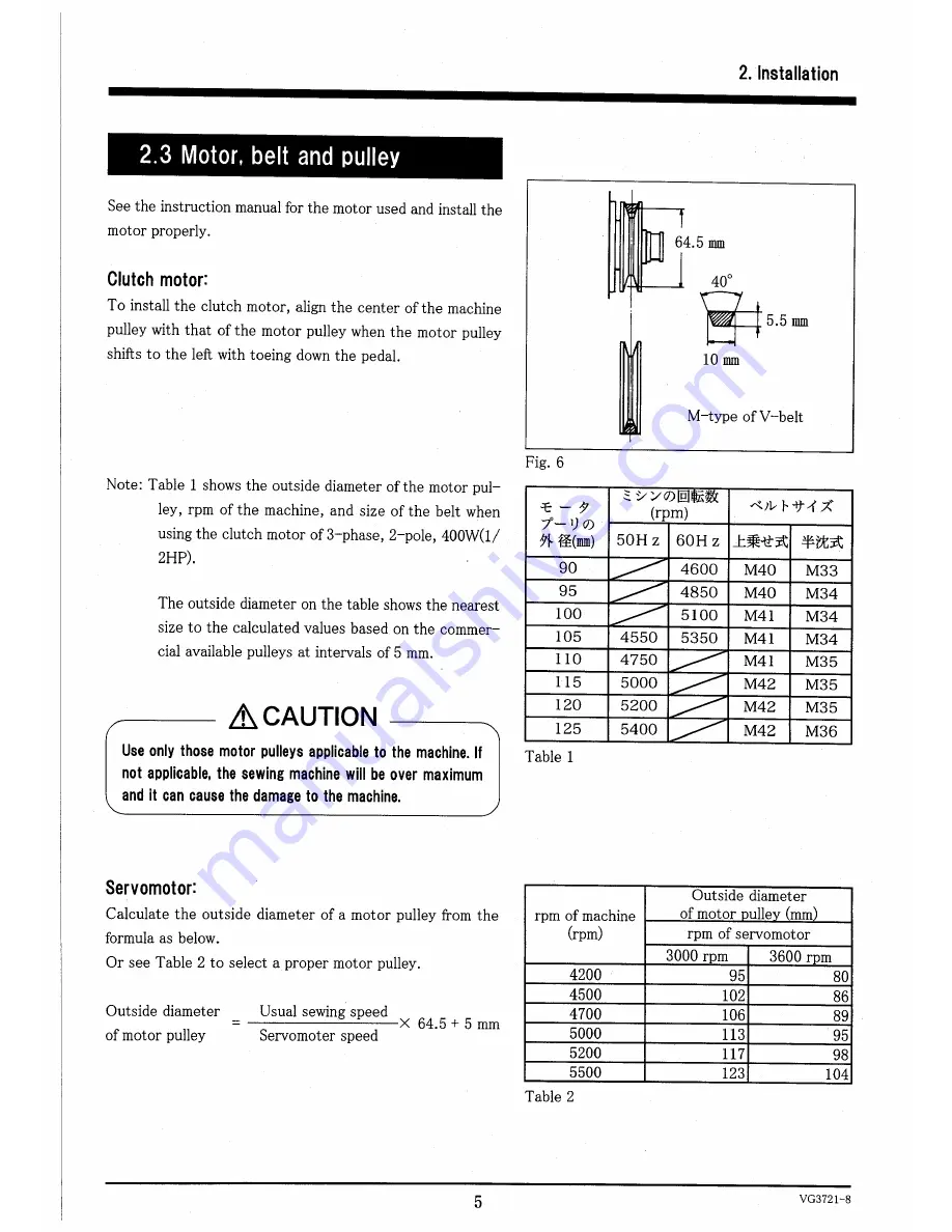 Yamato VG3721-8 Instruction Manual Download Page 12