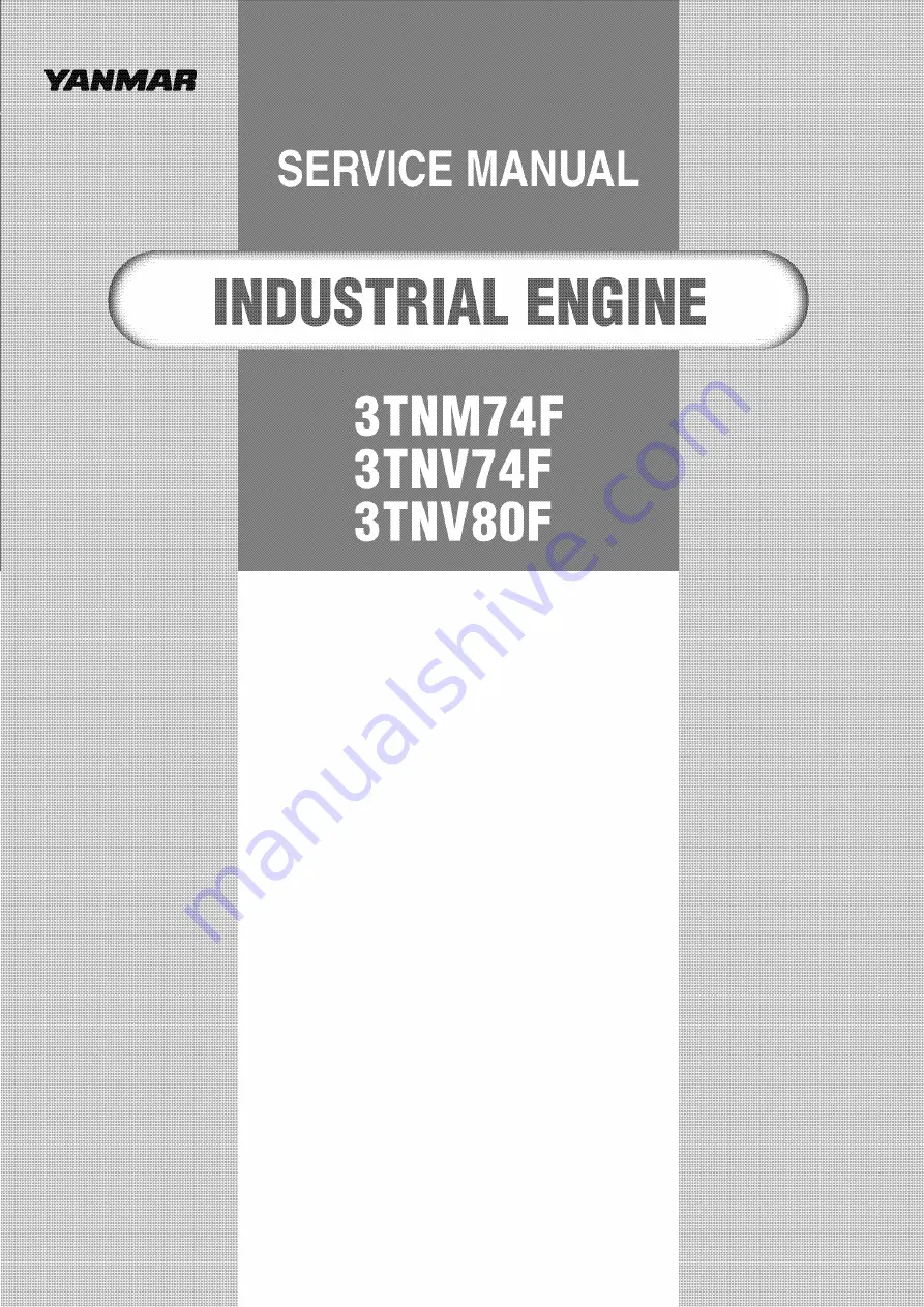 Yanmar 3TNM74F Service Manual Download Page 1