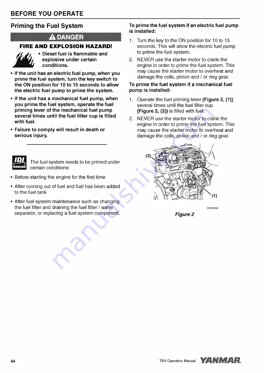 Yanmar 3TNV82A-B Operation Manual Download Page 68