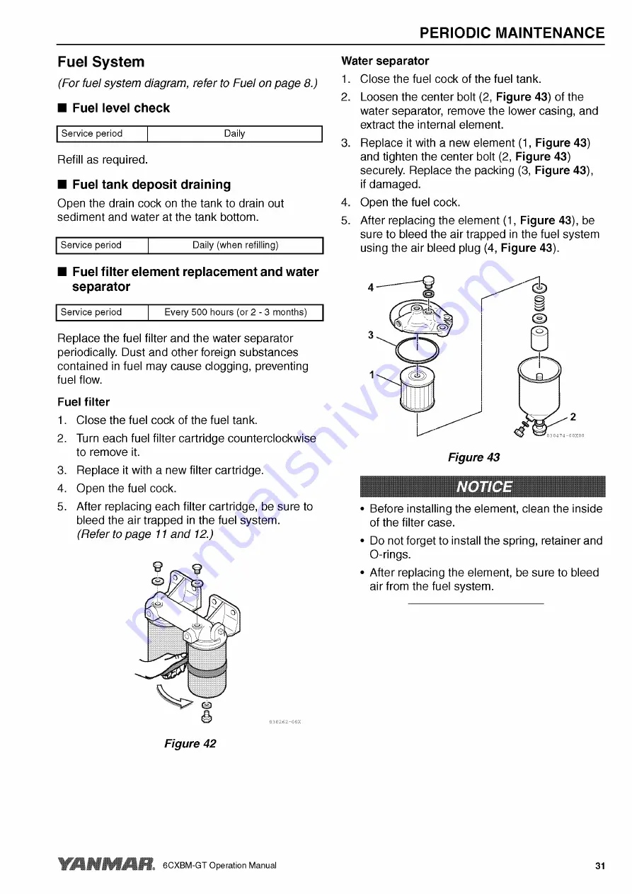 Yanmar 6CXBM-GT Operation Manual Download Page 43