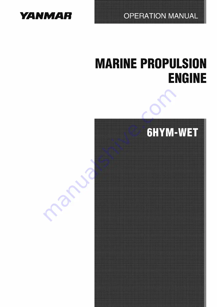 Yanmar 6HYM-WET Operation Manual Download Page 1