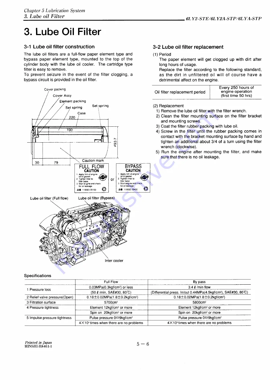 Yanmar 6LY2-STE Service Manual Download Page 124